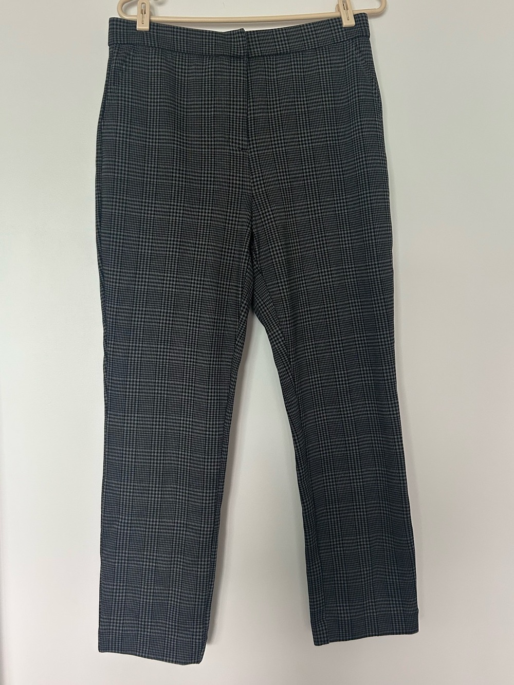 Banana Republic Sloan Slim Ankle Pants Glen Plaid Black White Sz 12
